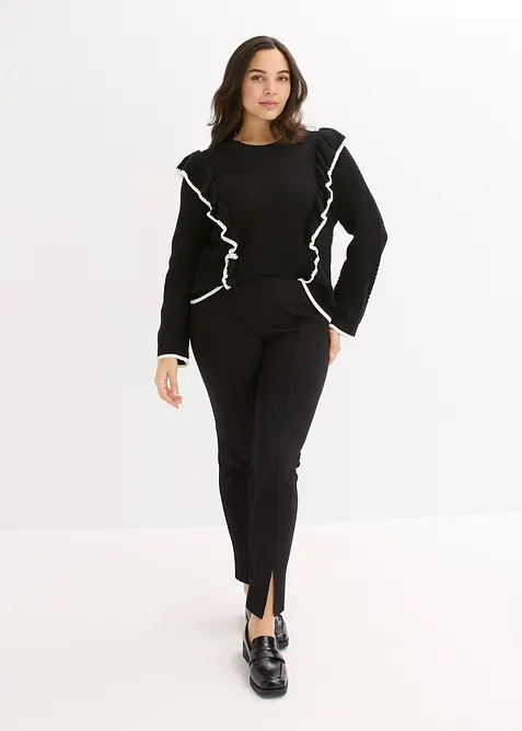 Finstrikket genser i bomullsmiks, bonprix