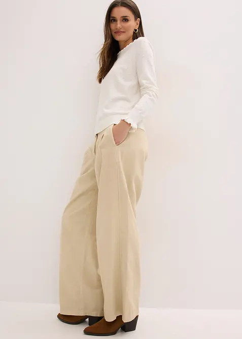 Finstrikket genser i viskosemiks, bonprix