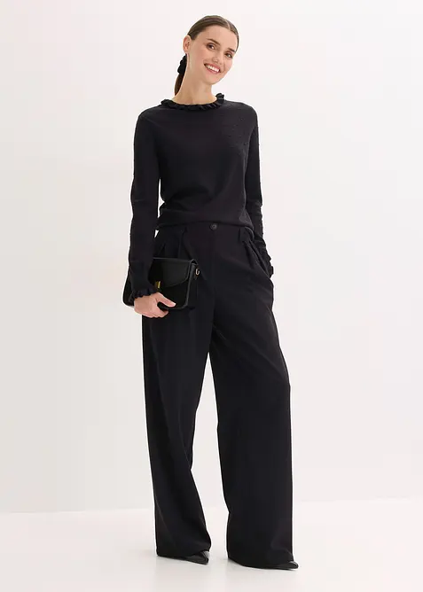 Finstrikket genser i viskosemiks, bonprix