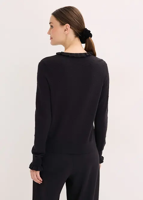 Finstrikket genser i viskosemiks, bonprix