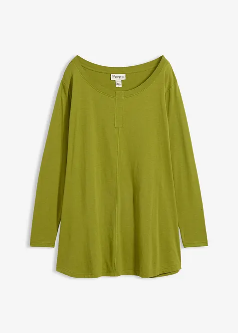 Langermet topp i bomull-/viskosemiks, bonprix