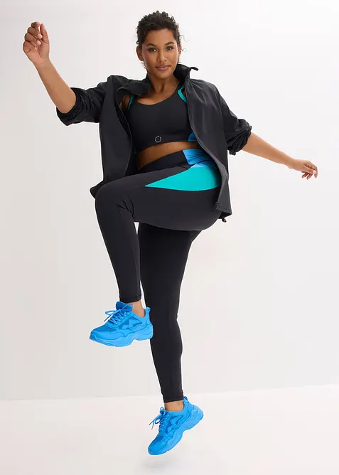 Komfort-treningsleggings i kontrastfarger, hurtigt&oslash;rkende, bonprix