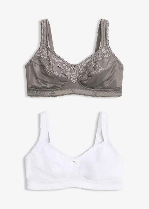 Avlastnings-BH uten spiler med vatterte stropper (2-pack), bonprix