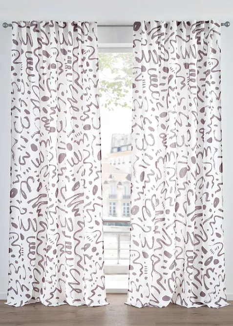 Gardin i strukturmateriale, f&aring;s ogs&aring; i ekstra lang (1-pack), bonprix