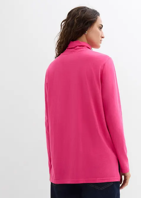 Topp i &oslash;kologisk bomull med h&oslash;y hals, bonprix