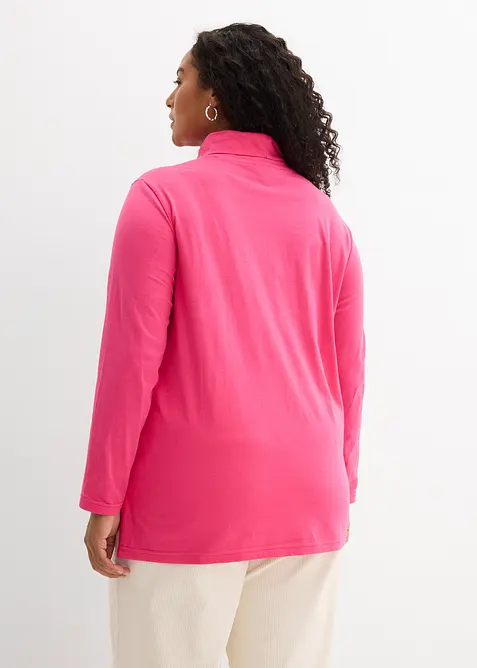 Topp i &oslash;kologisk bomull med h&oslash;y hals, bonprix