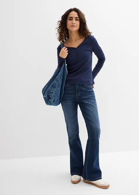 Langermet topp i 100% &oslash;kologisk bomull, bonprix