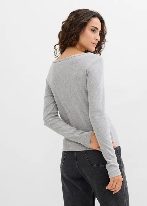 Langermet topp i 100% &oslash;kologisk bomull, bonprix