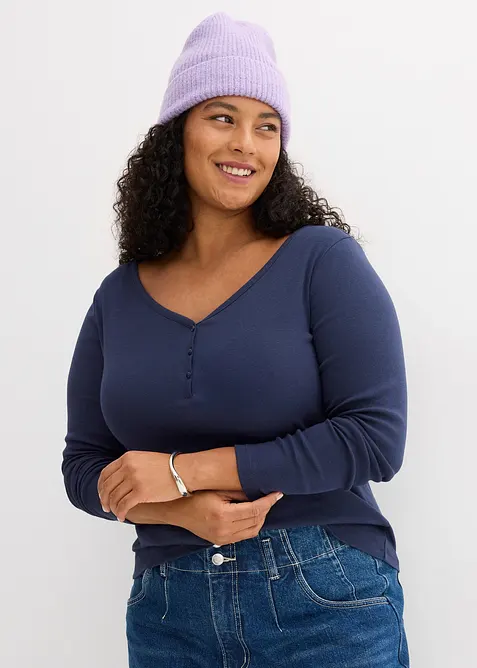 Langermet topp i 100% &oslash;kologisk bomull, bonprix