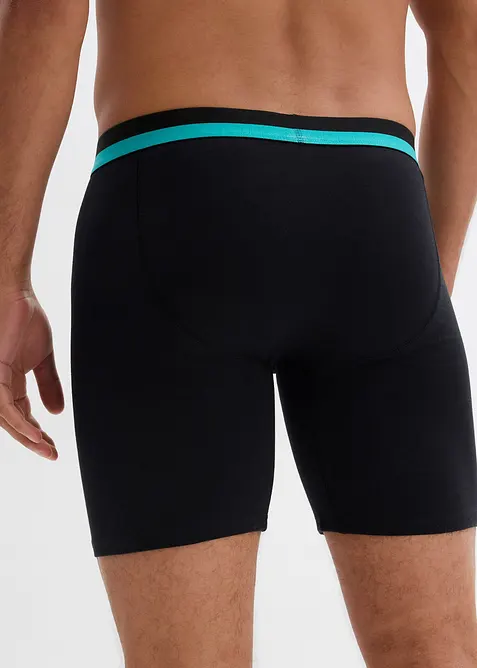 Lang, tettsittende boxershorts med myk bomull (2-pack), bonprix