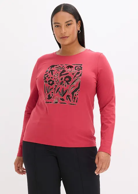 Langermet topp i &oslash;kologisk bomull, bonprix