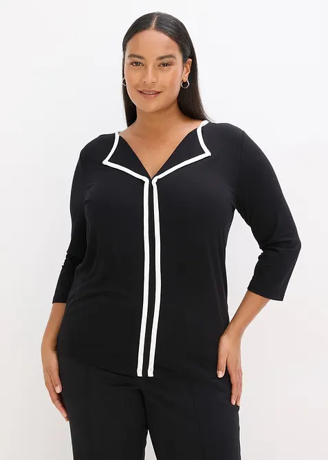 Topp med kanteb&aring;nd i kontrastfarge, bonprix