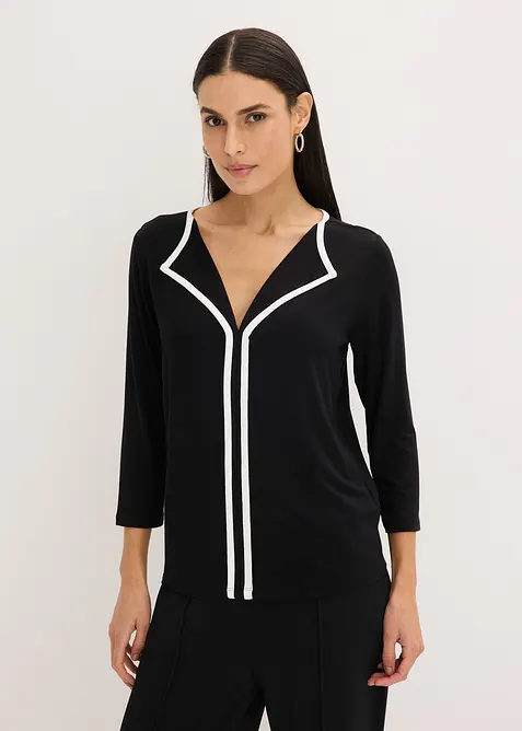 Topp med kanteb&aring;nd i kontrastfarge, bonprix