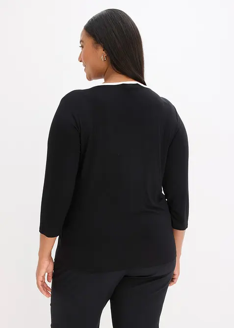 Topp med kanteb&aring;nd i kontrastfarge, bonprix