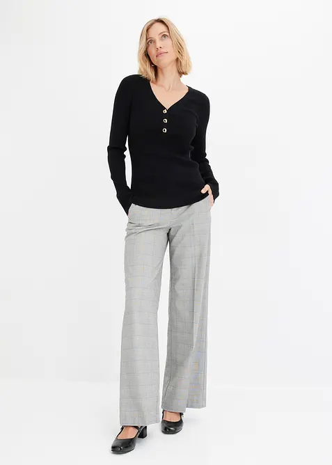 Genser i ribbestrikk med viskose, bonprix