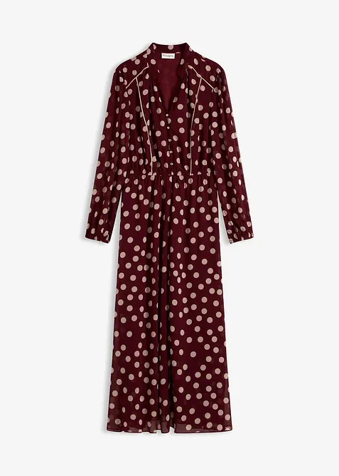 Chiffonkjole med kontrastpiping, bonprix