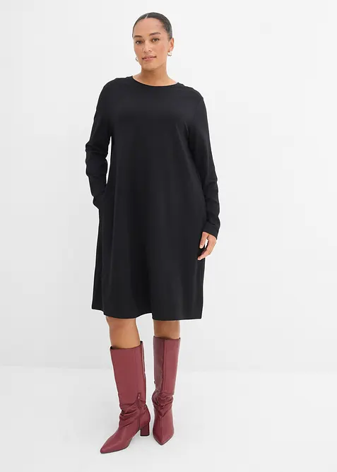 Trikotkjole i A-modell og viskosemiks, bonprix