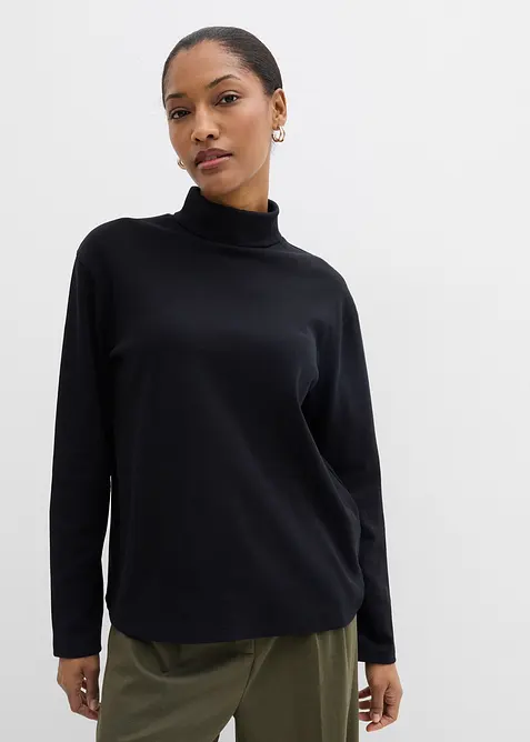 Pologenser med rullekrage av 100% bomul, bonprix