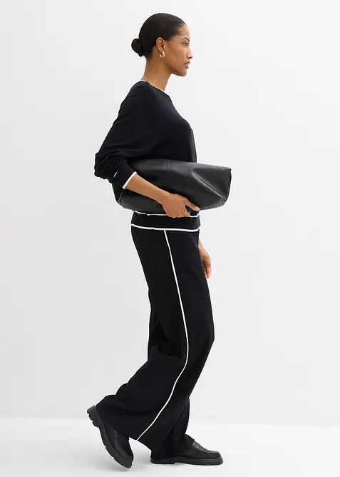 Finstrikket genser i viskosemiks, bonprix