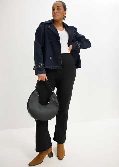 Crinkle bukse i jersey, bonprix