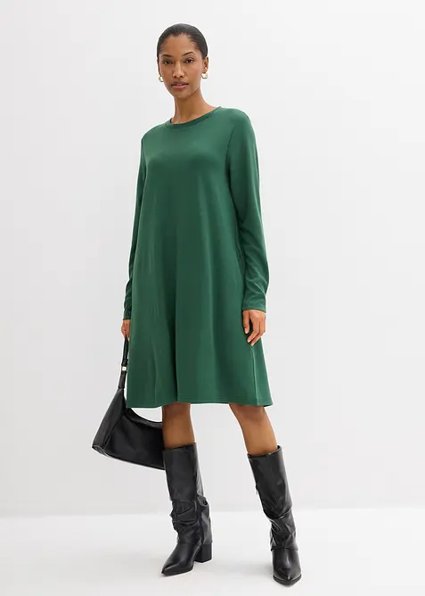 Trikotkjole i A-modell og viskosemiks, bonprix