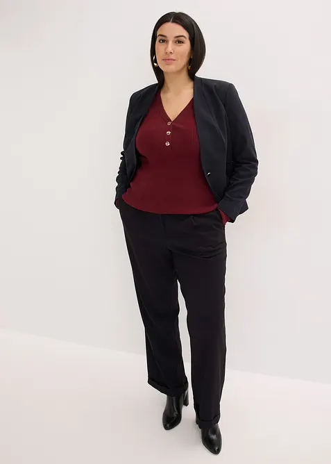 Genser i ribbestrikk med viskose, bonprix