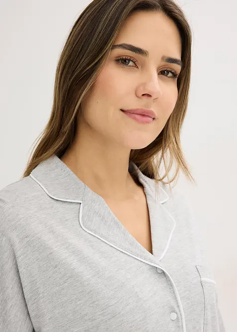 Pyjamas av viskose med knappestolpe, bonprix