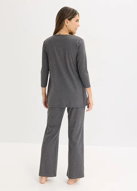 Loungewear kosedress (3-delt sett) med viskose, bonprix