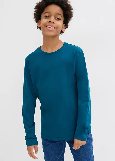 Langermet topp med &oslash;kologisk bomull (3-pack), bonprix