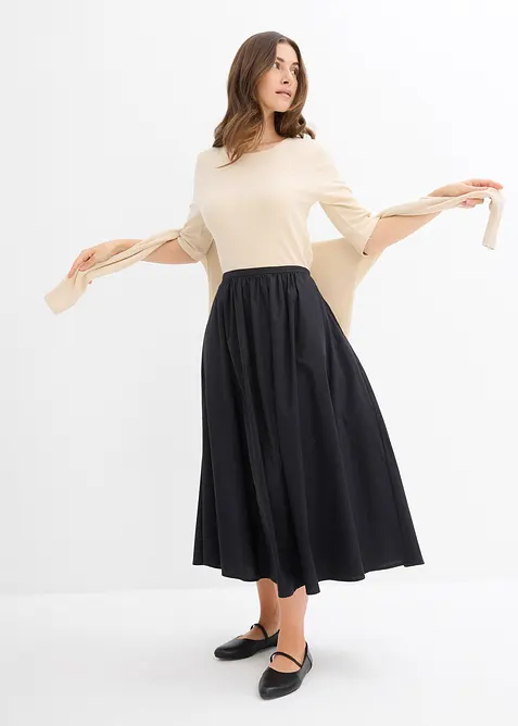 Ribbestrikket topp med &oslash;kologisk bomull (2-pack), bonprix