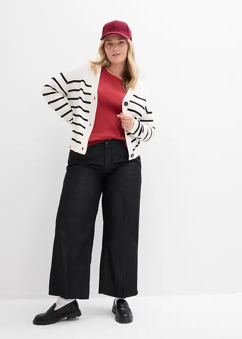 Ribbestrikket topp med &oslash;kologisk bomull (2-pack), bonprix