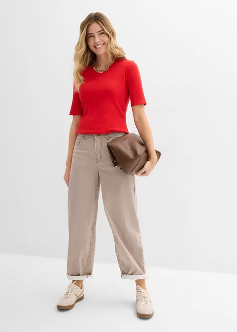 Topp i ribbemateriale (2-pack), bonprix