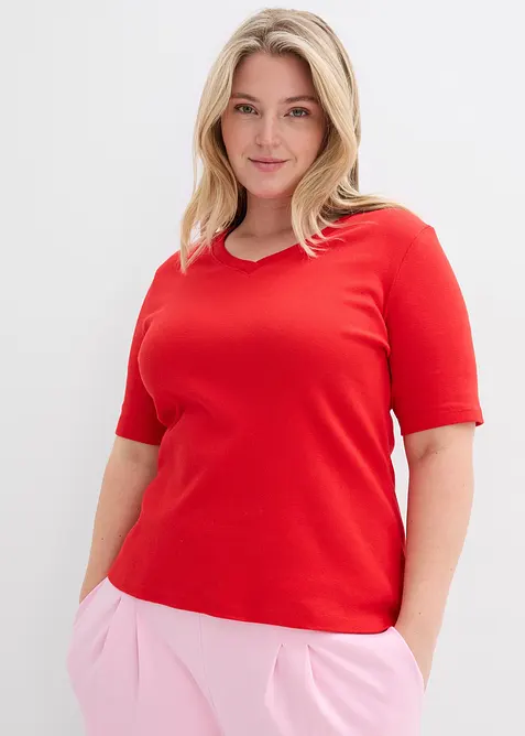 Topp i ribbemateriale (2-pack), bonprix