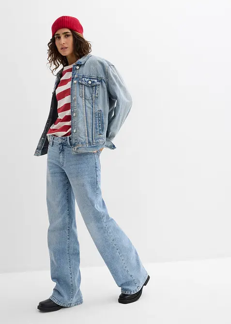 Oversized topp i ren &oslash;kologisk bomull, bonprix