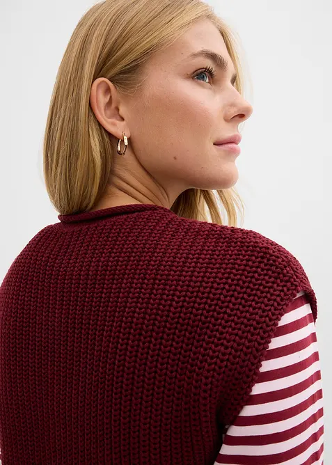 Strikket vest med lommer, bonprix