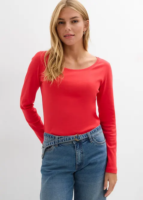 Langermet topp i 100% &oslash;kologisk bomull, bonprix