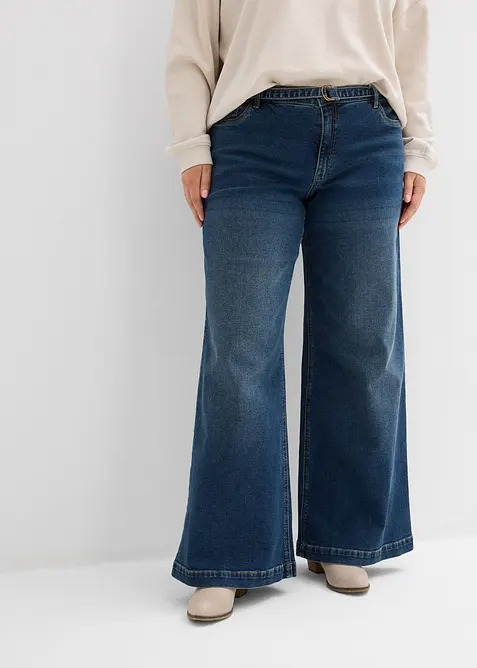 Wide Leg-jeans Mid Waist, Full Length, bonprix