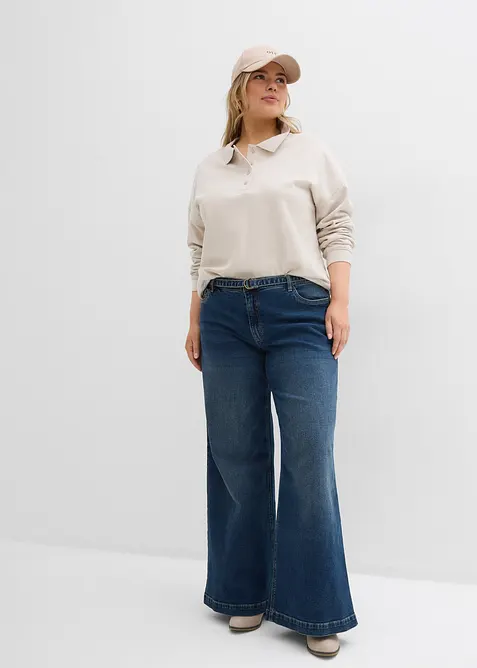 Wide Leg-jeans Mid Waist, Full Length, bonprix