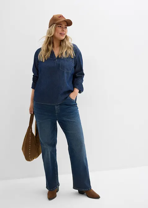 Denimtunika i &oslash;kologisk bomull, bonprix