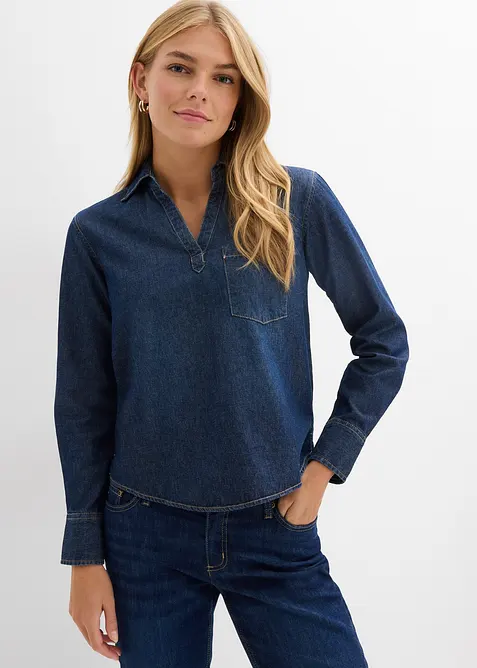 Denimtunika i &oslash;kologisk bomull, bonprix