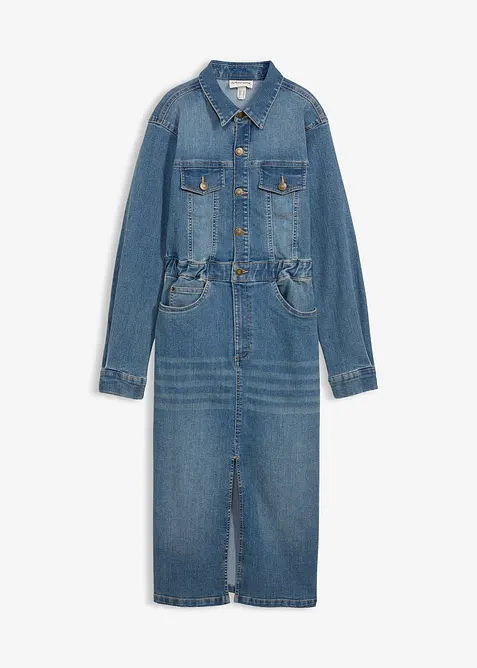 Denimkjole med &oslash;kologisk bomull, bonprix