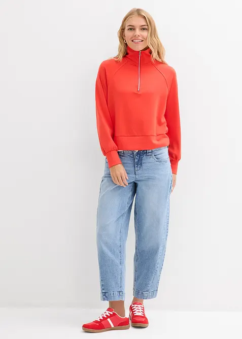 Barrel jeans, Mid Waist, cropped, bonprix