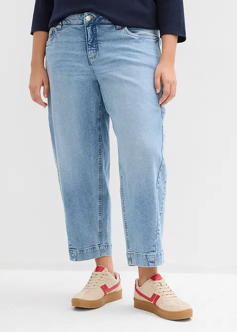 Barrel jeans, Mid Waist, cropped, bonprix