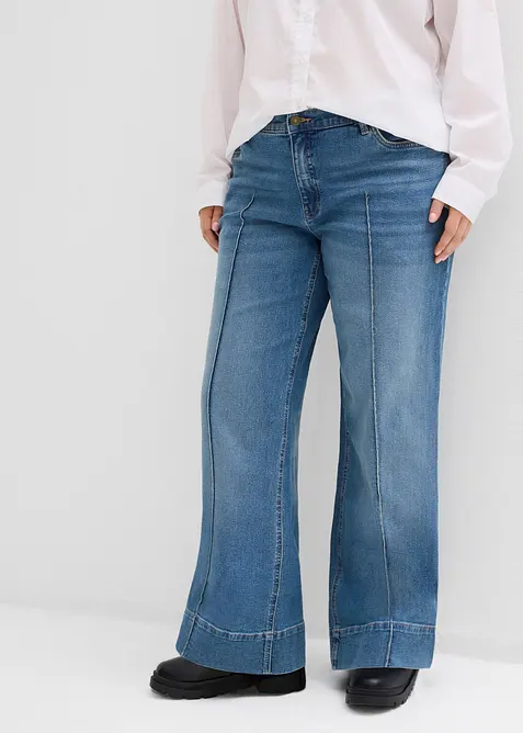 Wide Leg-jeans Mid Waist, Full Length, bonprix