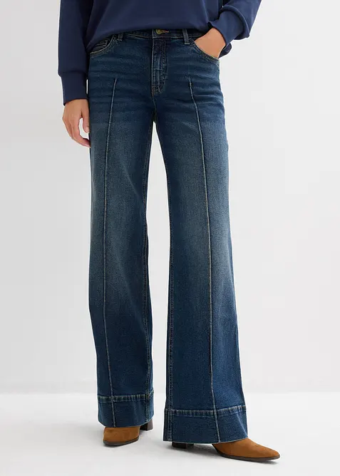 Wide Leg-jeans Mid Waist, Full Length, bonprix