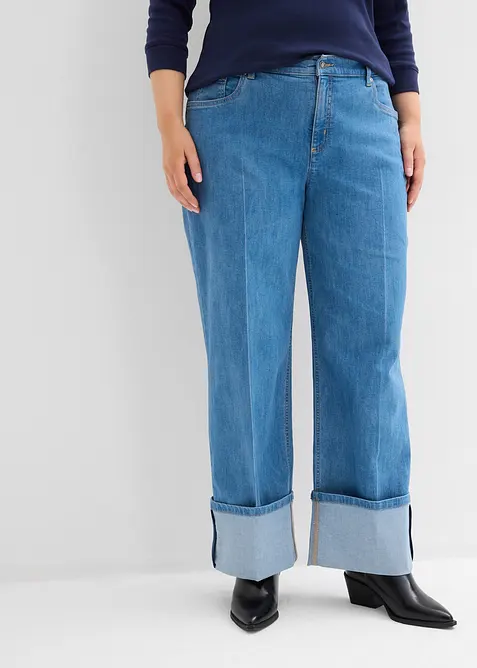 Loose Fit, Straight-jeans Mid Waist, Full Length, bonprix