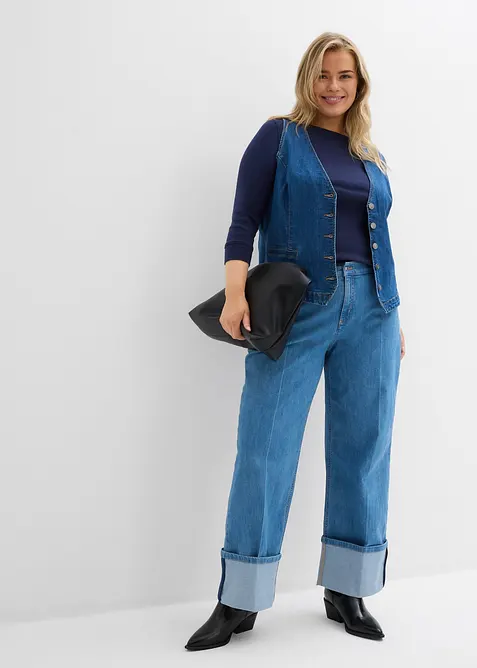 Loose Fit, Straight-jeans Mid Waist, Full Length, bonprix