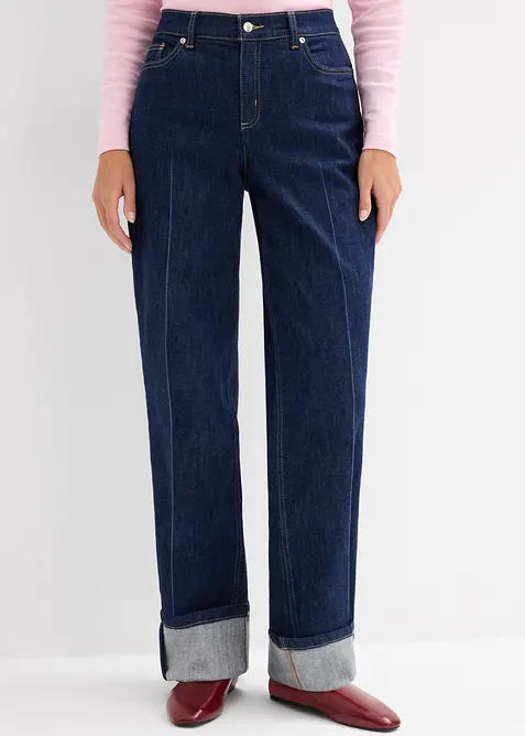 Loose Fit, Straight-jeans Mid Waist, Full Length, bonprix