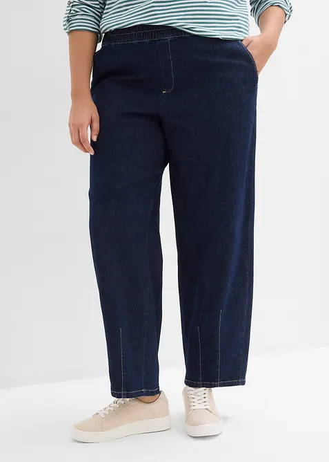 Barrel Jeans Mid Waist, komfortlinning, bonprix