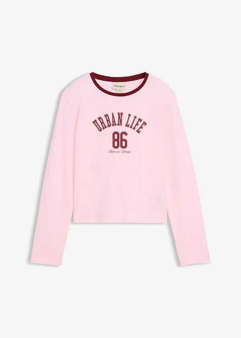 Langermet topp i &oslash;kologisk bomull med elastan, bonprix